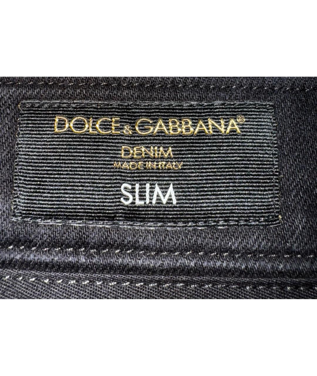 DOLCE&GABBANA Черные хлопко-эластановые прямые джинсы, фото 5