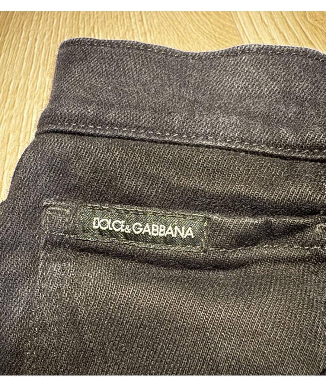 DOLCE&GABBANA Черные хлопко-эластановые прямые джинсы, фото 3