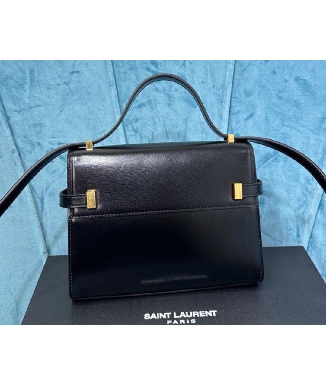 SAINT LAURENT Черная кожаная сумка через плечо, фото 3