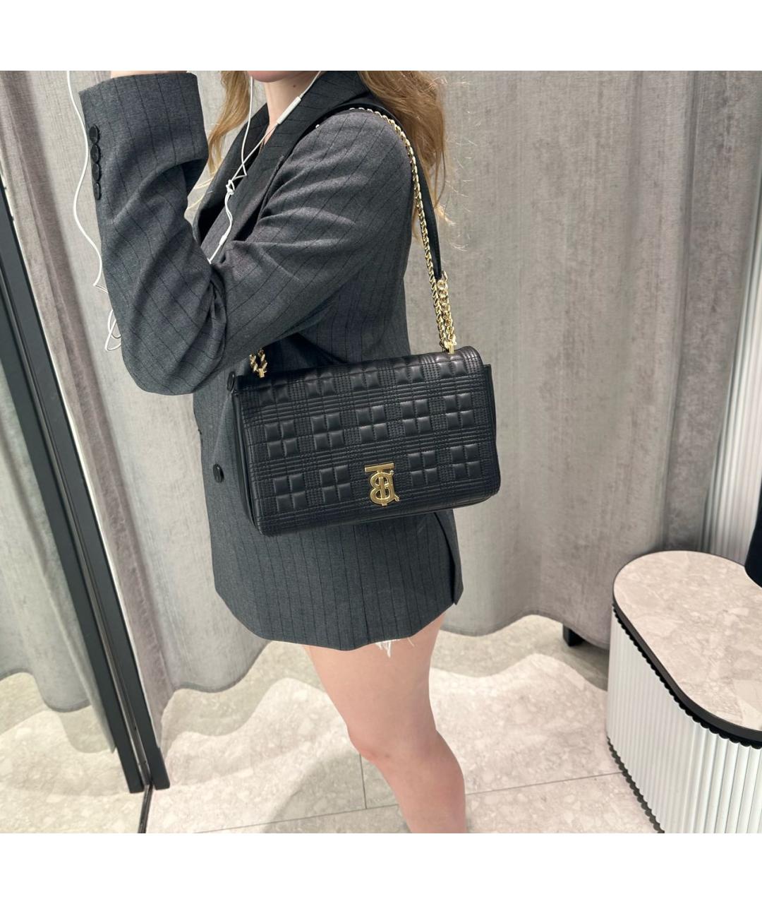 BURBERRY Черная кожаная сумка через плечо, фото 3