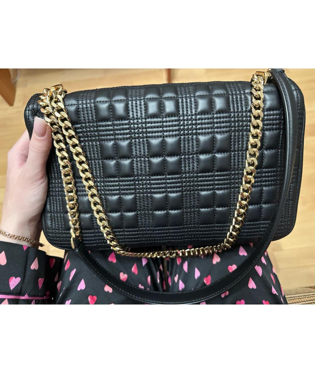 BURBERRY Черная кожаная сумка через плечо, фото 2