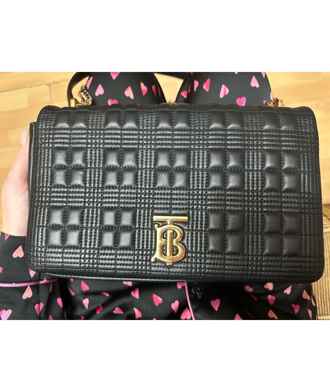 BURBERRY Черная кожаная сумка через плечо, фото 7
