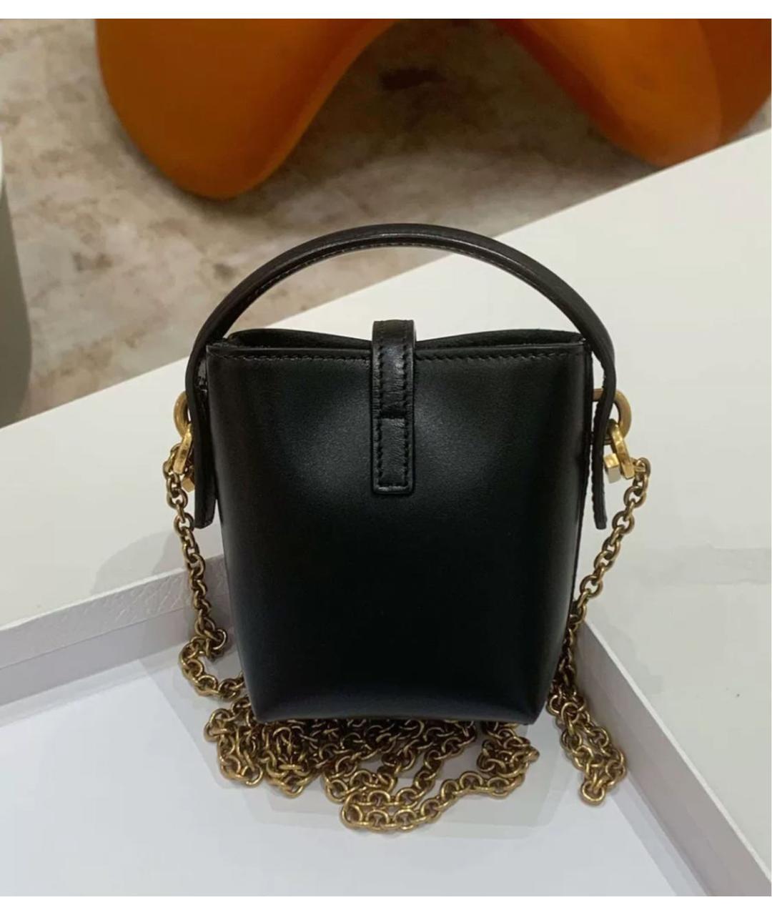 SAINT LAURENT Черная кожаная сумка через плечо, фото 3