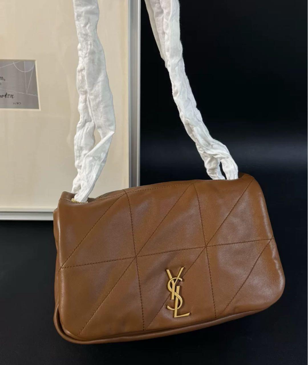 SAINT LAURENT Коричневая кожаная сумка через плечо, фото 2