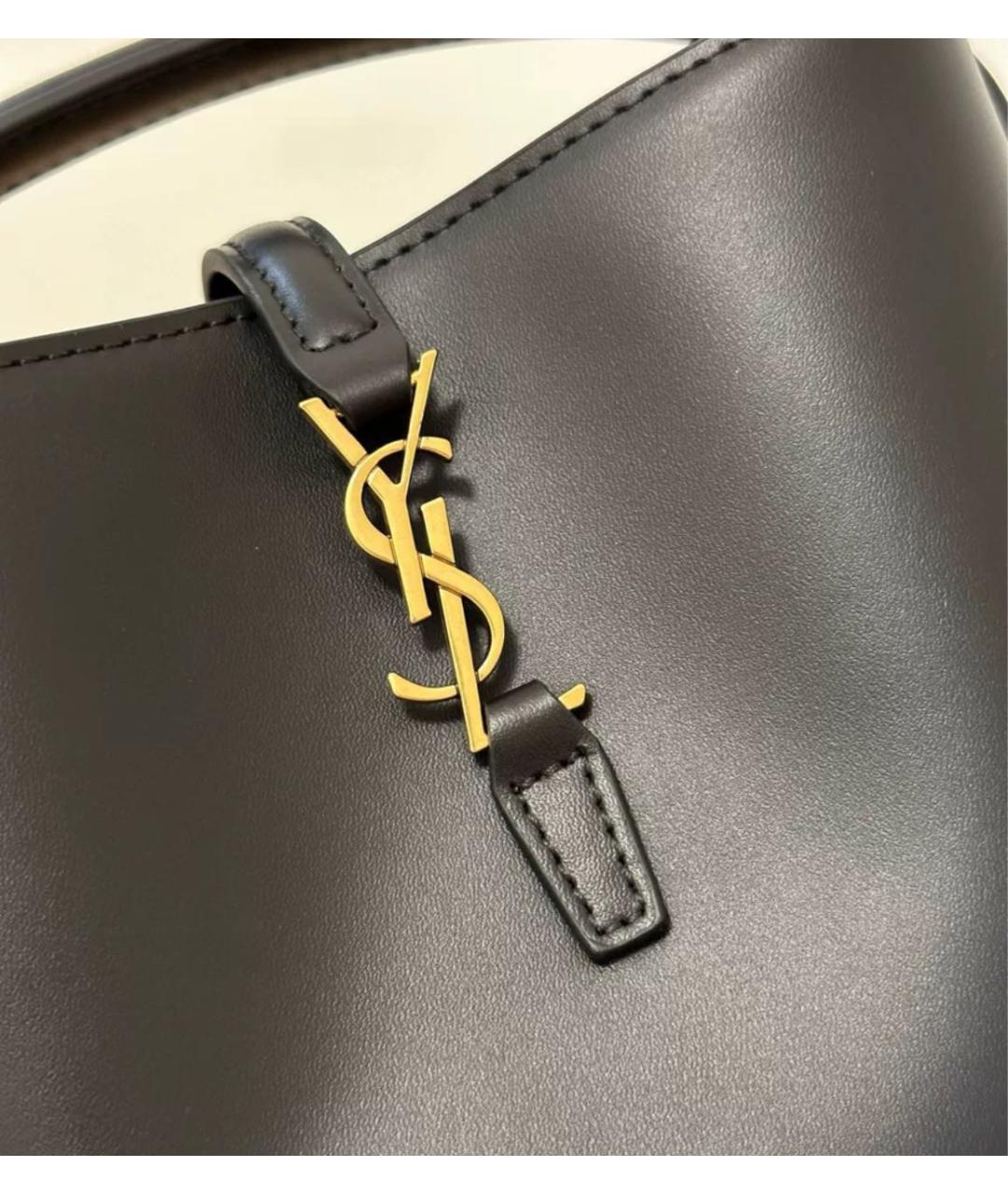 SAINT LAURENT Черная кожаная сумка через плечо, фото 3