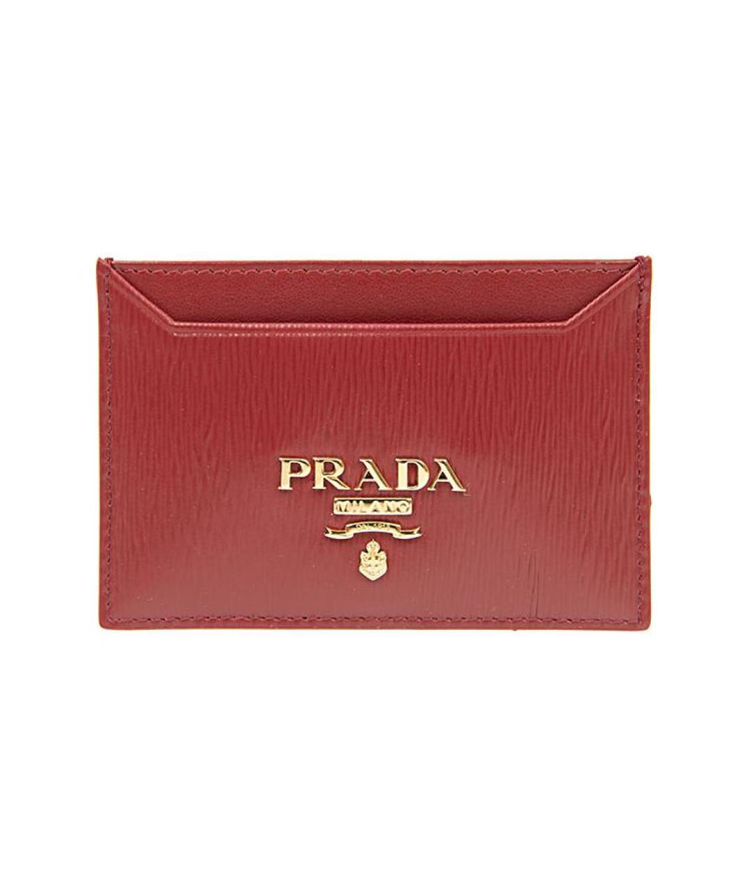 PRADA Красный кожаный кардхолдер, фото 1