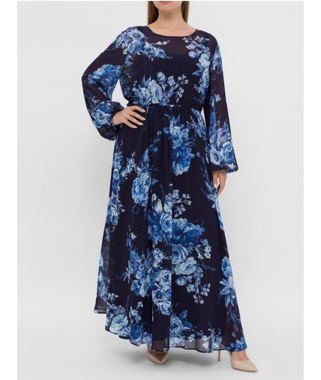 MAX MARA Синее вискозное повседневное платье, фото 5