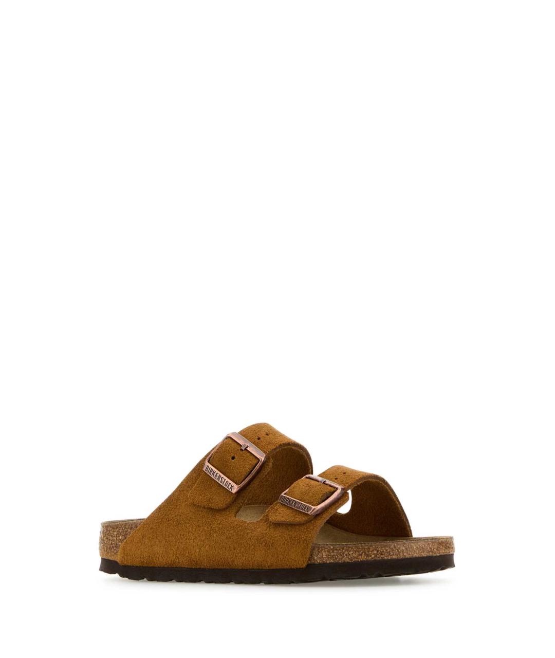 BIRKENSTOCK Коричневые замшевые шлепанцы, фото 2