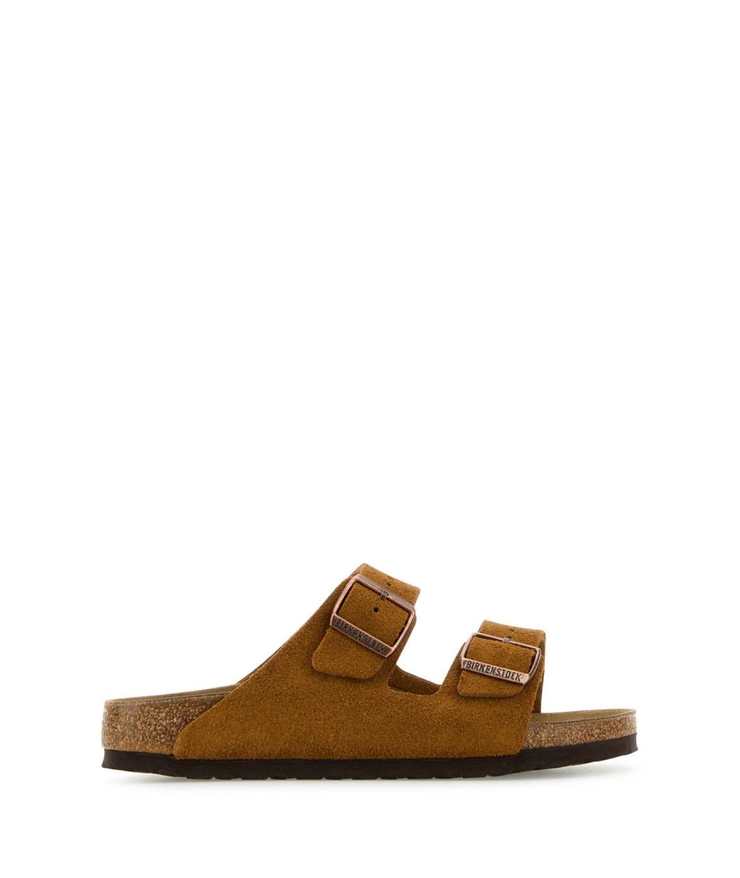 BIRKENSTOCK Коричневые замшевые шлепанцы, фото 1