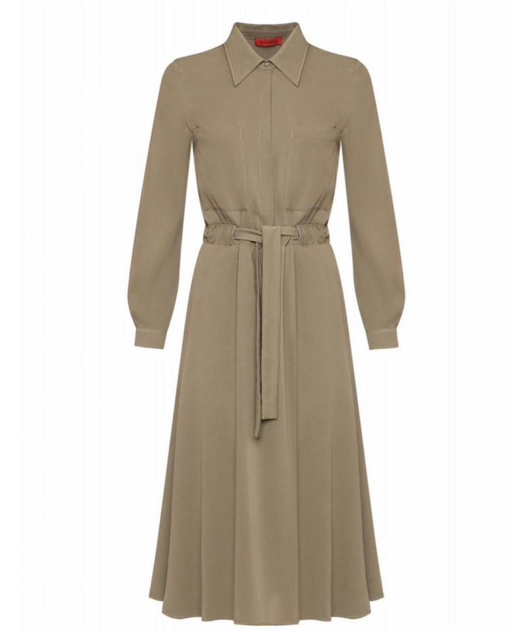 MAX MARA Зеленые вискозное повседневное платье, фото 8