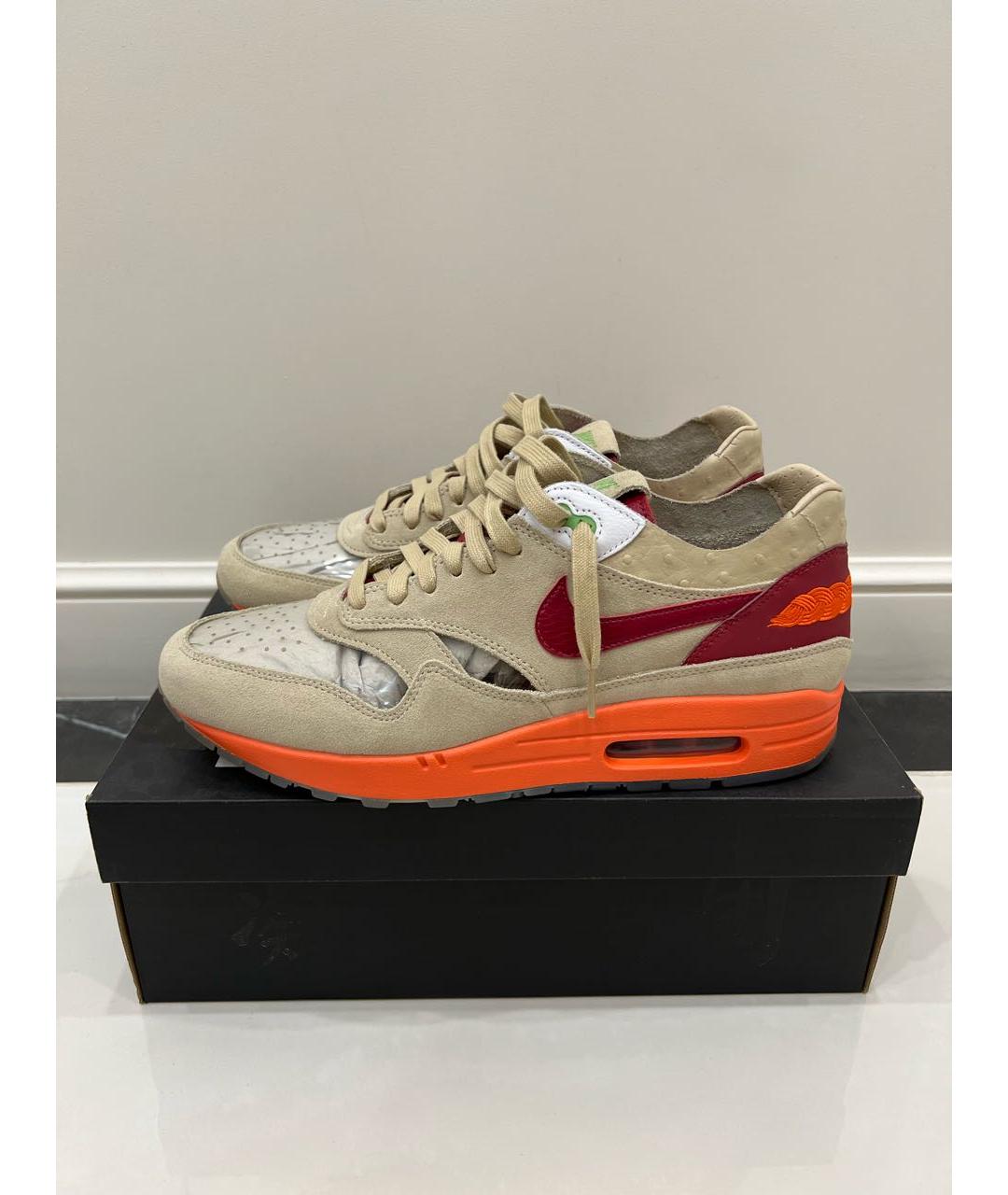 NIKE Бежевые замшевые низкие кроссовки / кеды, фото 6