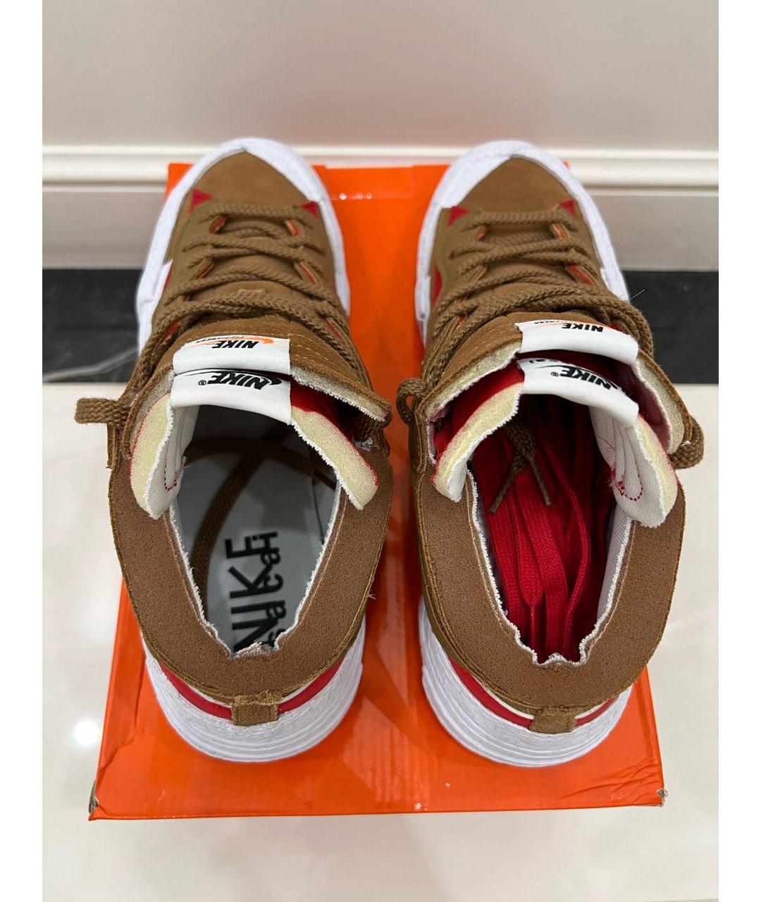 NIKE Коричневые замшевые низкие кроссовки / кеды, фото 2