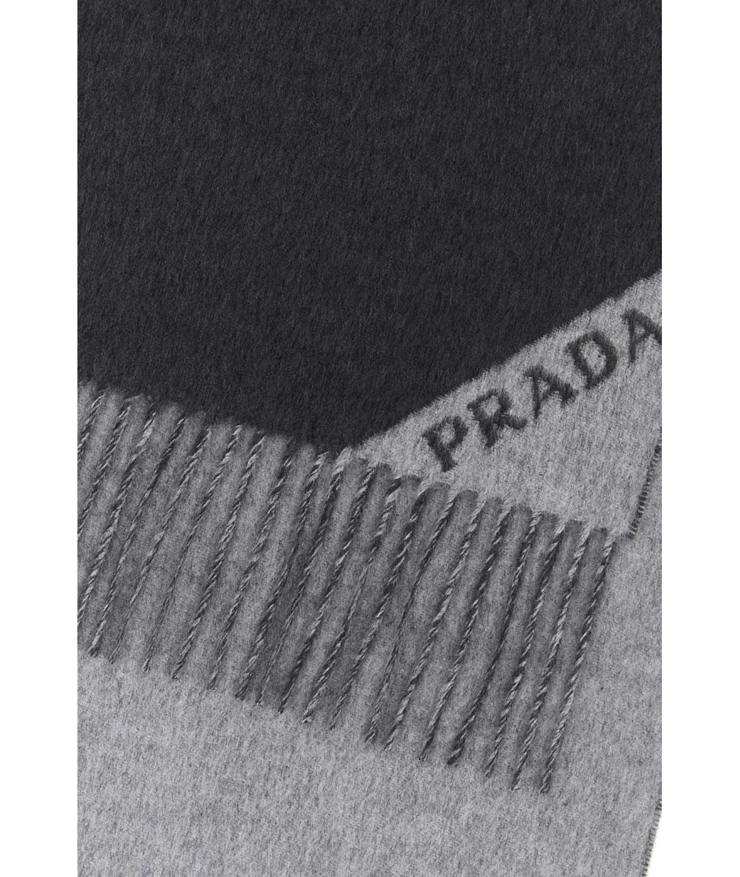 PRADA Антрацитовый кашемировый шарф, фото 2