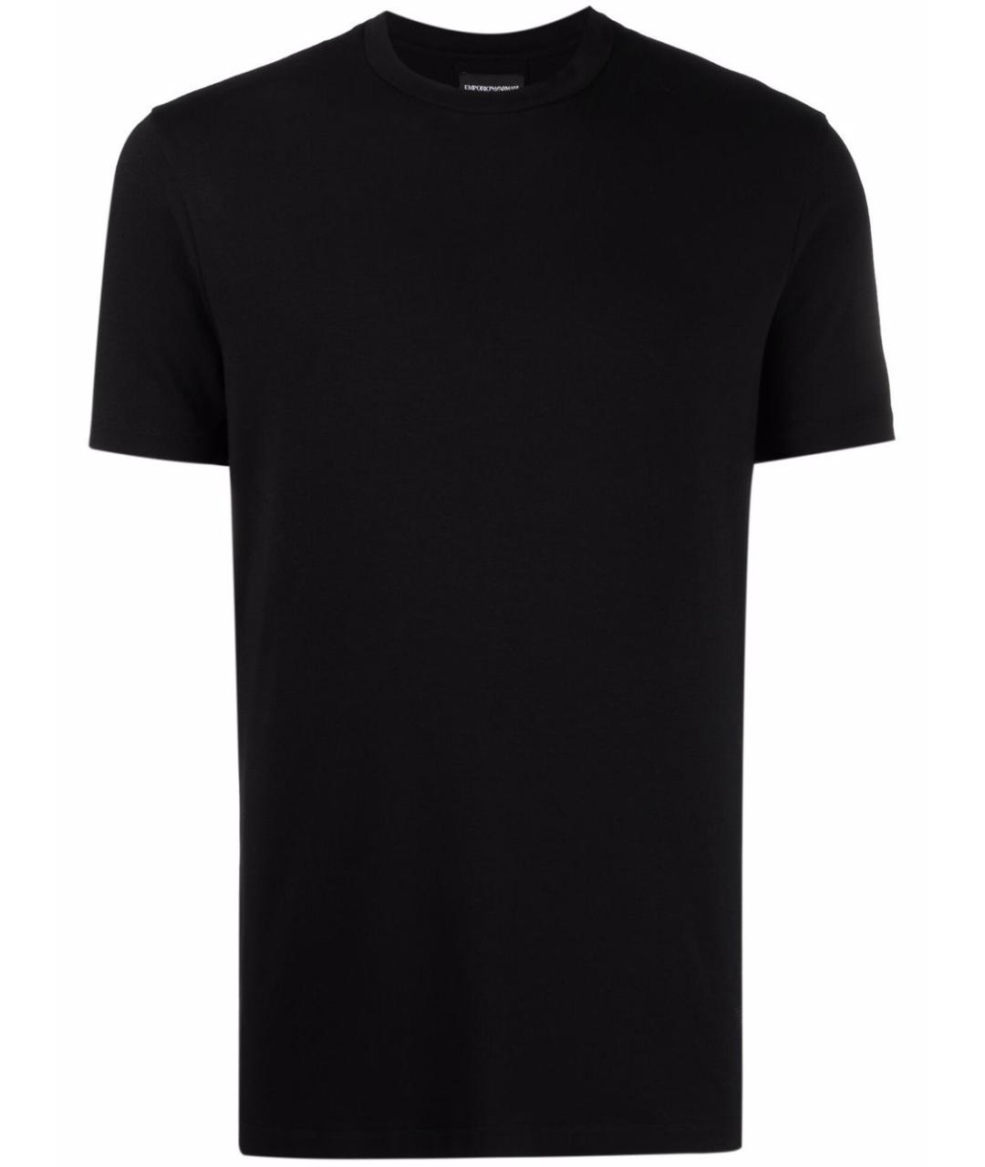 EMPORIO ARMANI Черная вискозная футболка, фото 1