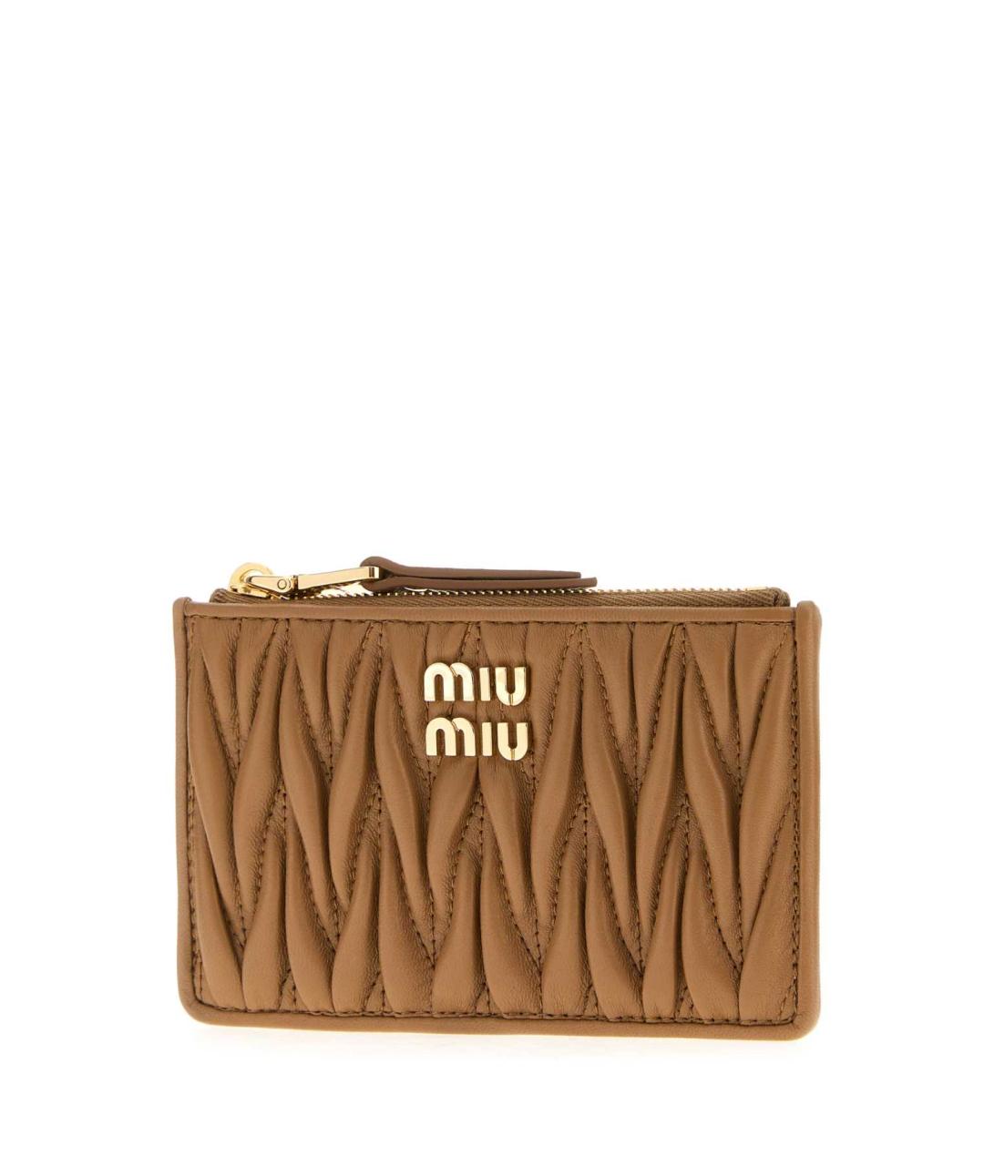MIU MIU Коричневый кожаный кошелек, фото 2
