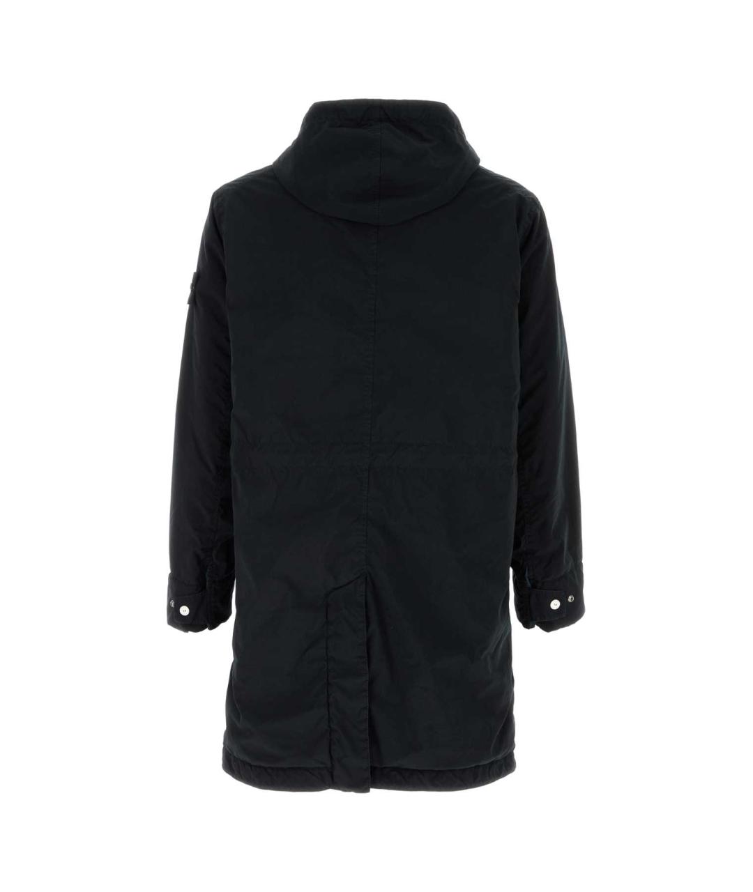 STONE ISLAND Черное полиэстеровое пальто, фото 2