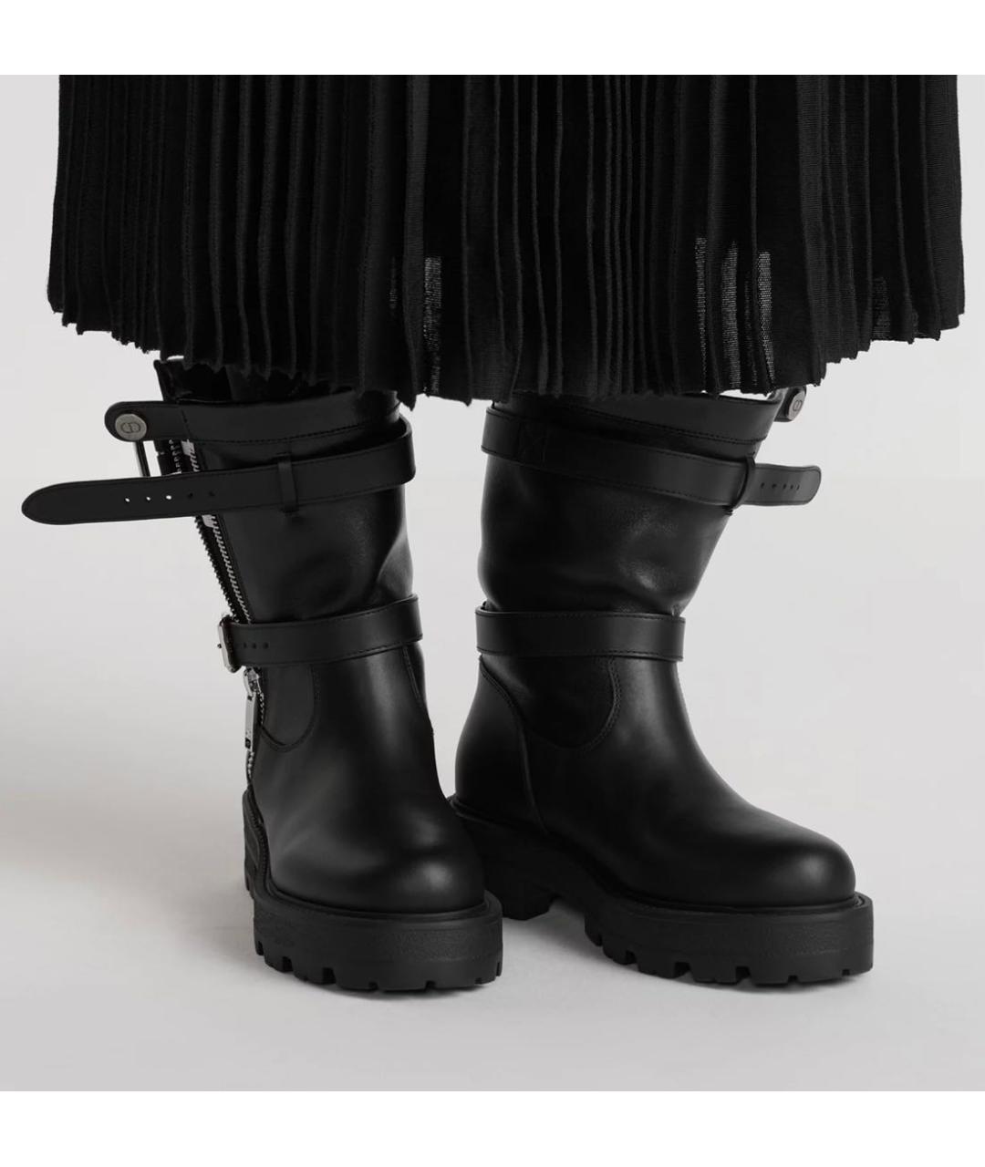 CHRISTIAN DIOR Черные кожаные ботинки, фото 3