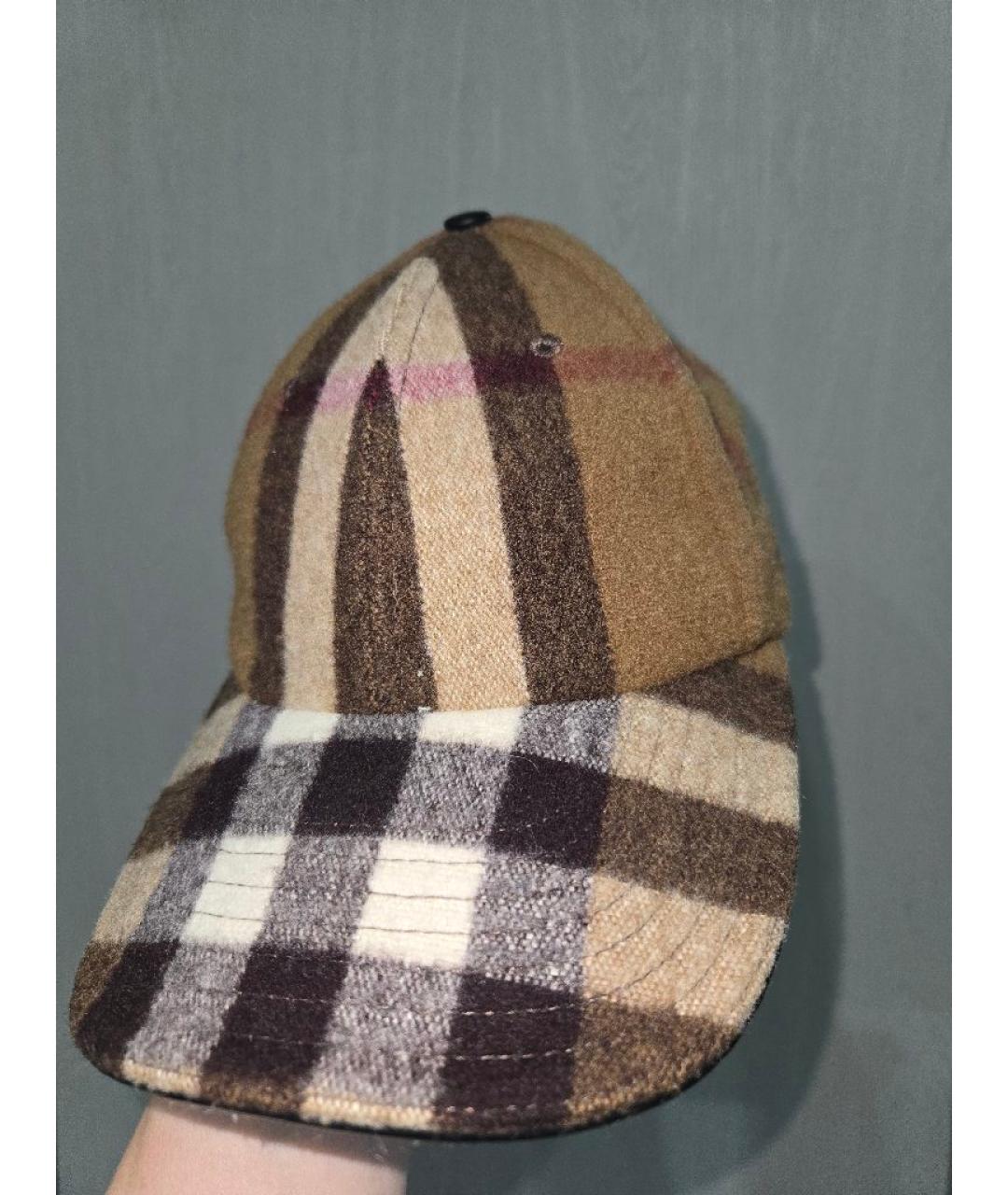 BURBERRY Коричневая кашемировая кепка/бейсболка, фото 5