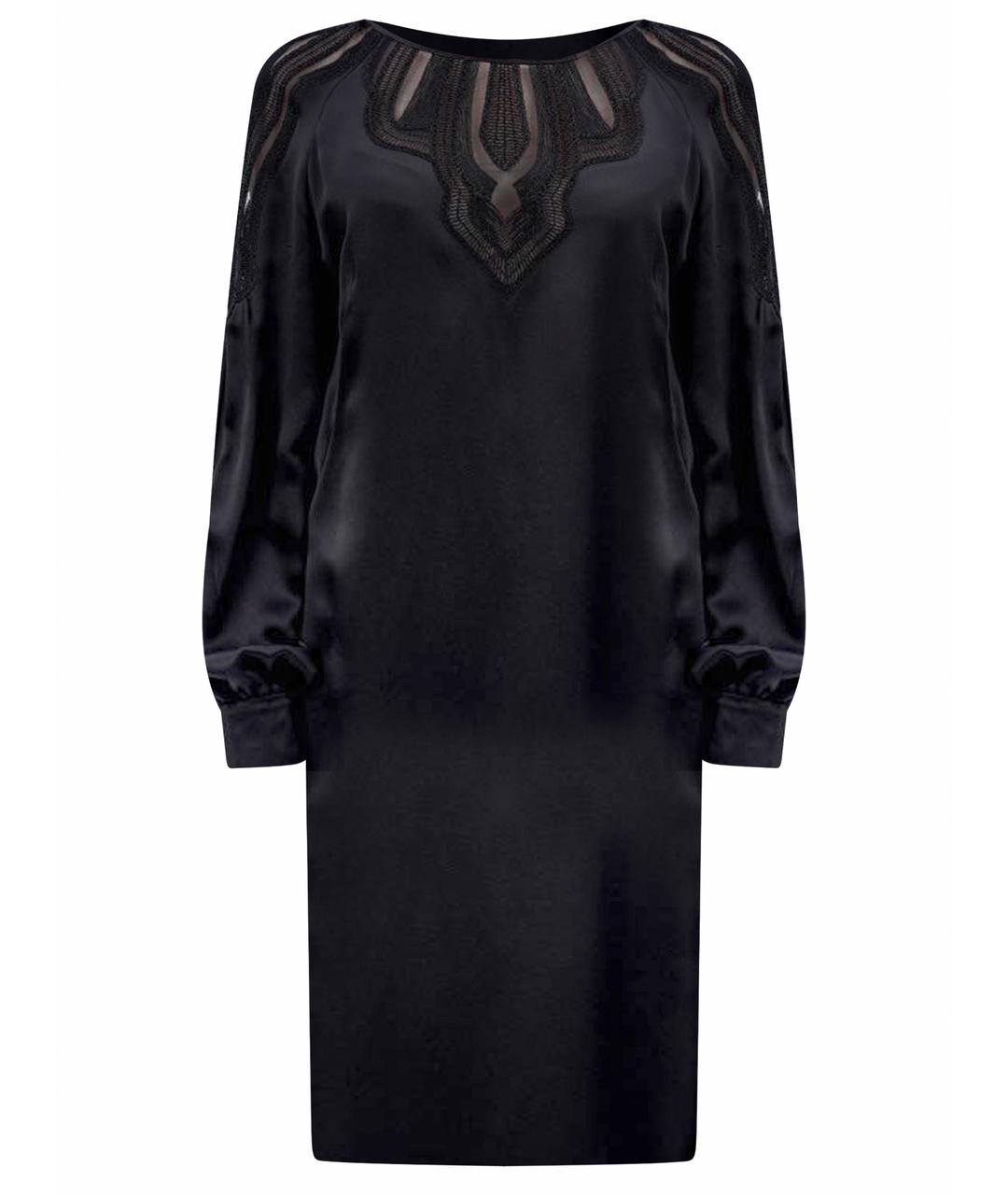 ALBERTA FERRETTI Черное шелковое коктейльное платье, фото 1
