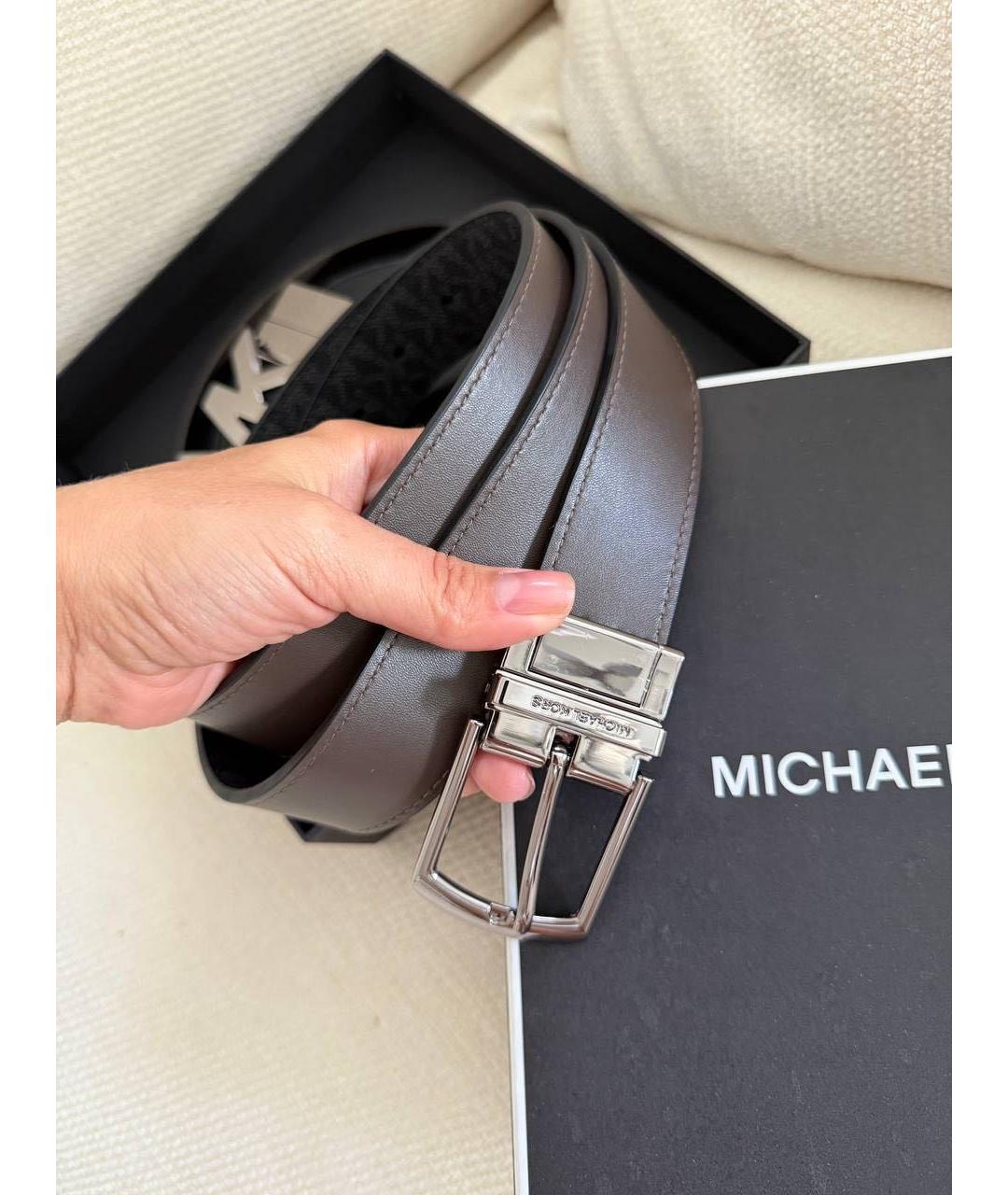 MICHAEL KORS Черный кожаный ремень, фото 4