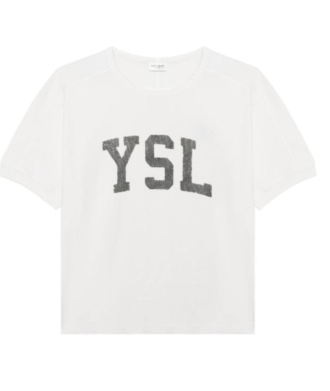 SAINT LAURENT Белая хлопковая футболка, фото 9