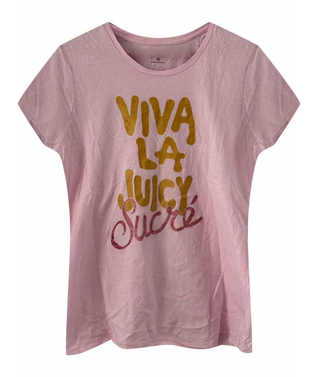 JUICY COUTURE Розовая хлопковая футболка, фото 1