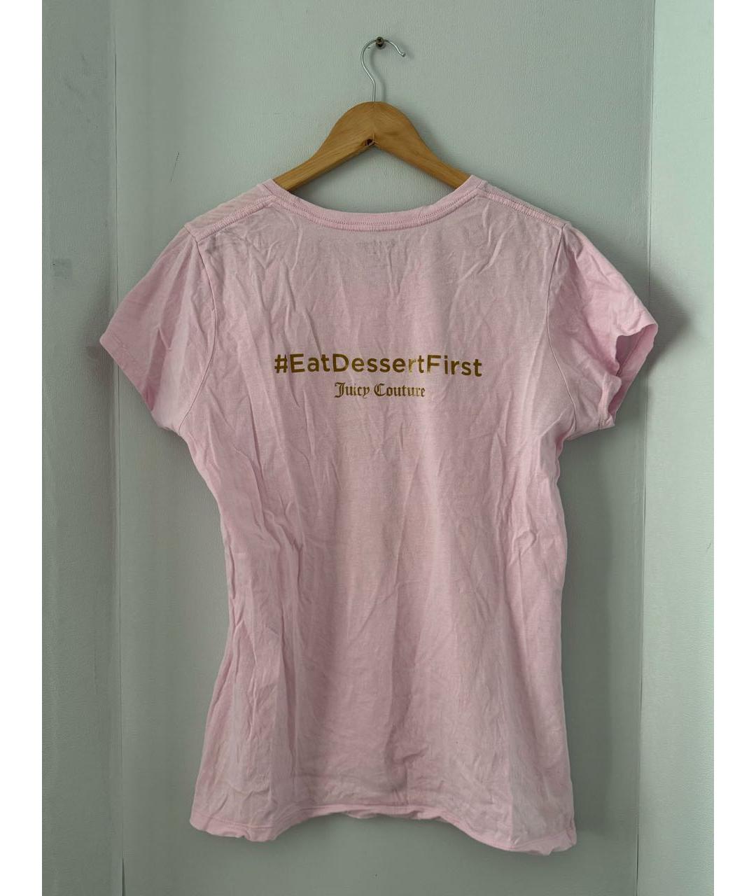 JUICY COUTURE Розовая хлопковая футболка, фото 2