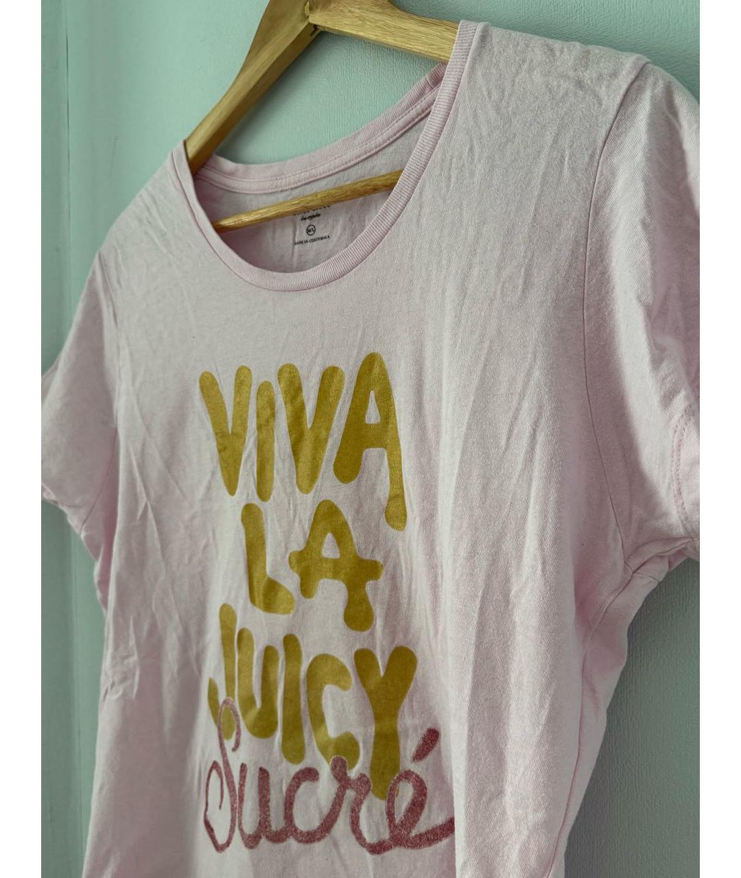 JUICY COUTURE Розовая хлопковая футболка, фото 4