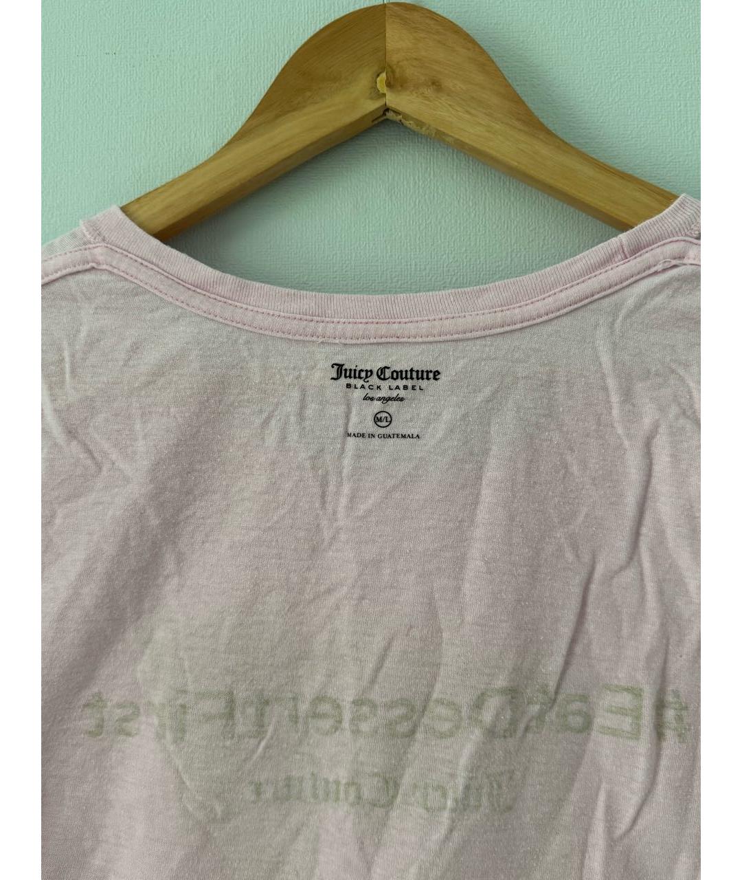 JUICY COUTURE Розовая хлопковая футболка, фото 3