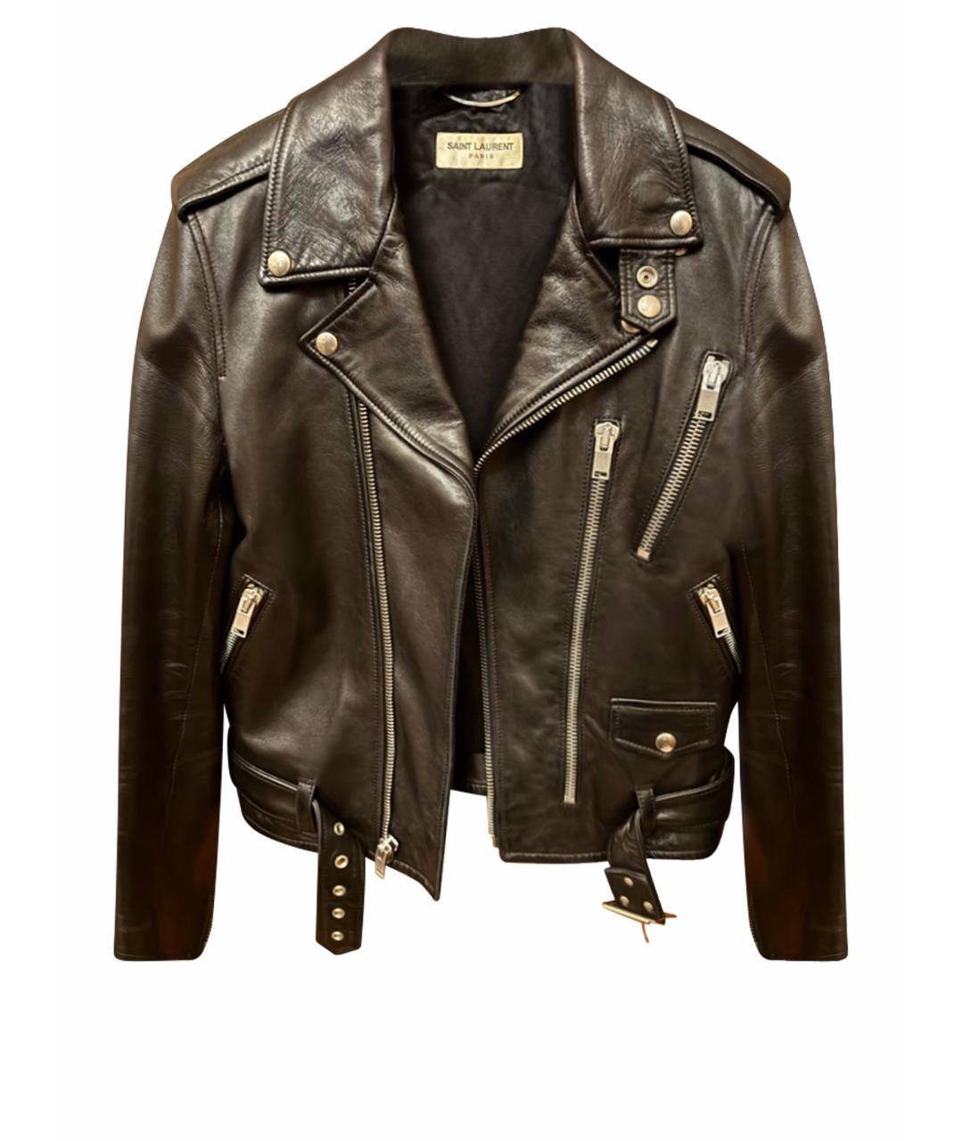 SAINT LAURENT Черная кожаная куртка, фото 1