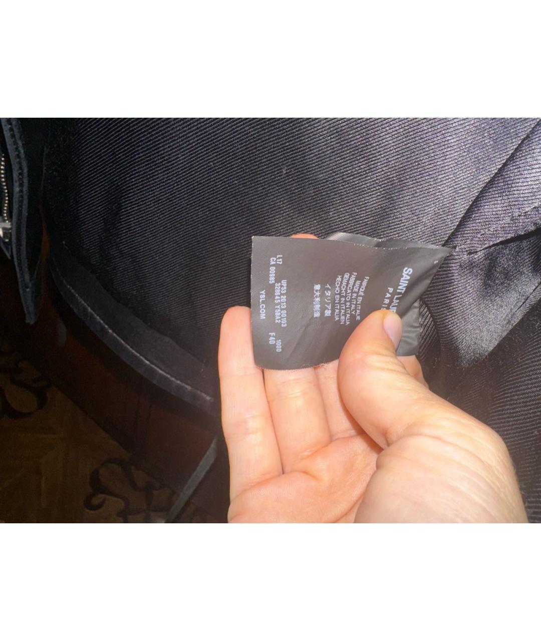 SAINT LAURENT Черная кожаная куртка, фото 3