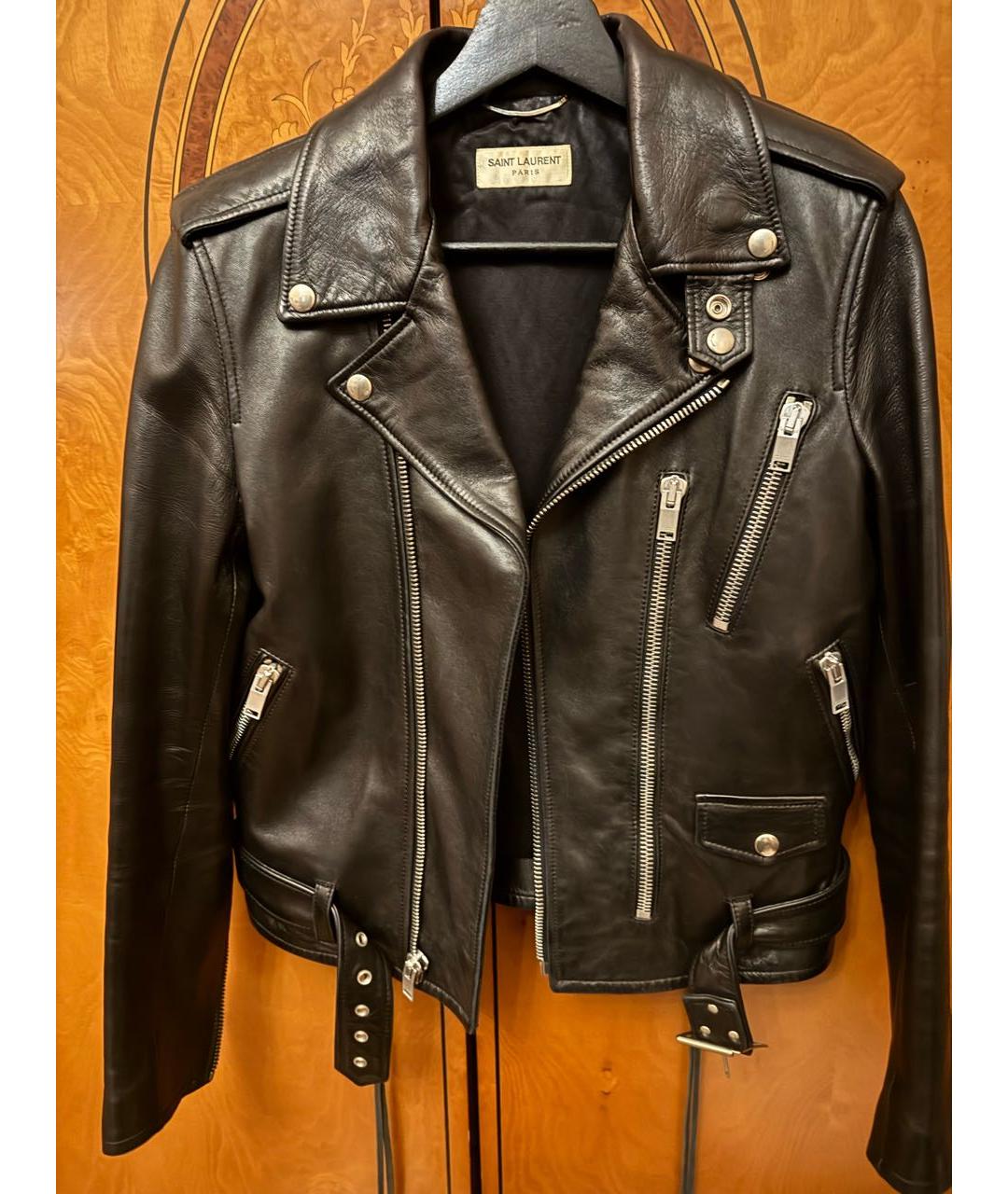 SAINT LAURENT Черная кожаная куртка, фото 4