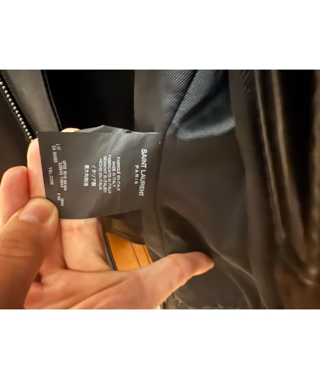 SAINT LAURENT Черная кожаная куртка, фото 3