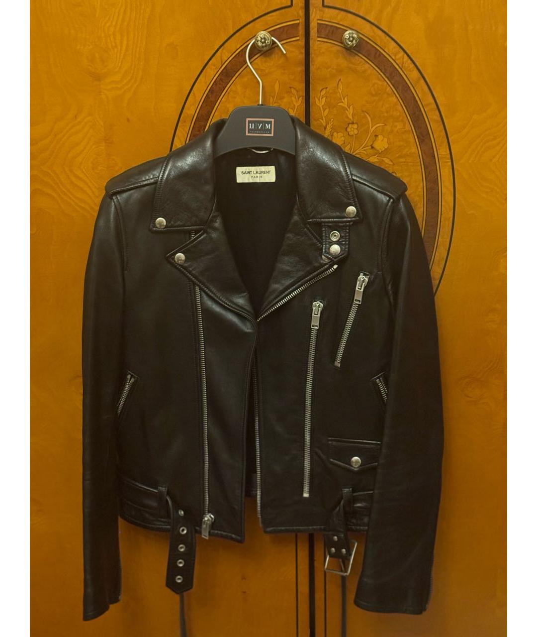 SAINT LAURENT Черная кожаная куртка, фото 4