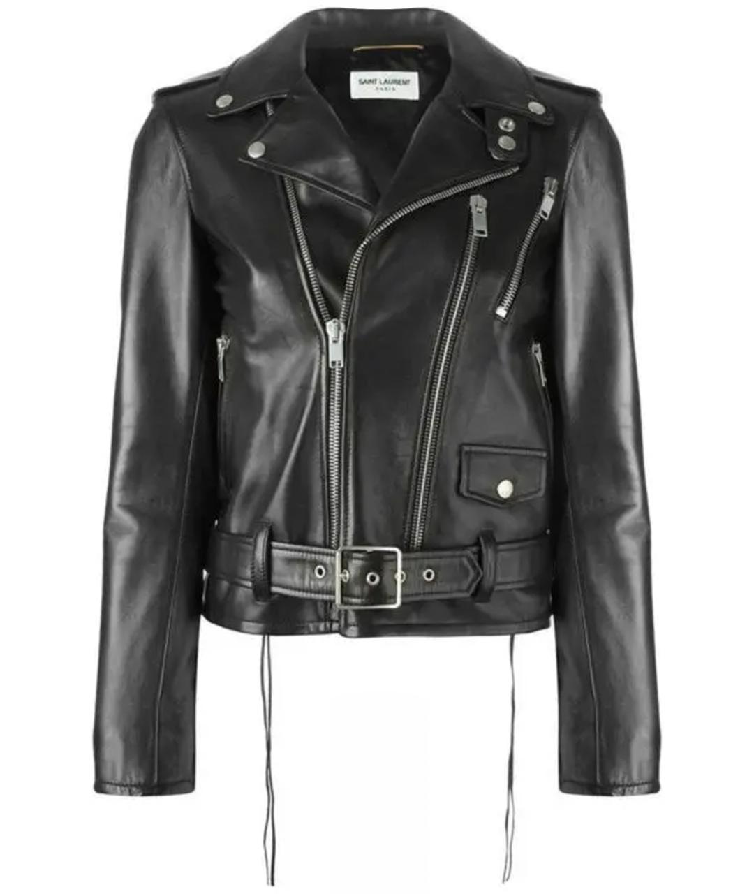 SAINT LAURENT Черная кожаная куртка, фото 1