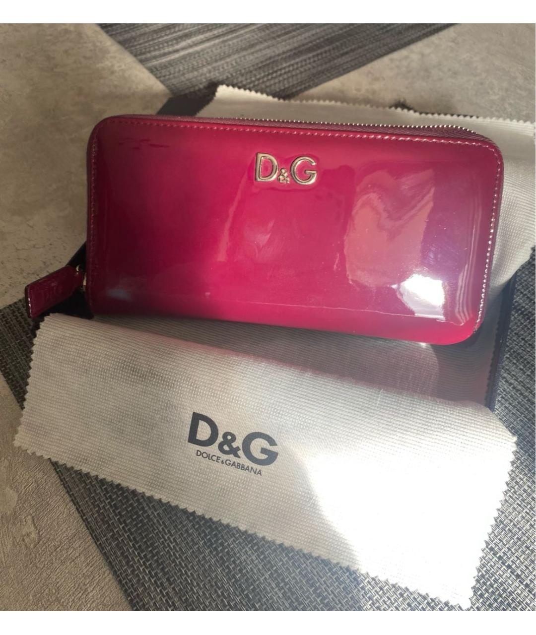 DOLCE&GABBANA Фиолетовый кошелек из лакированной кожи, фото 2