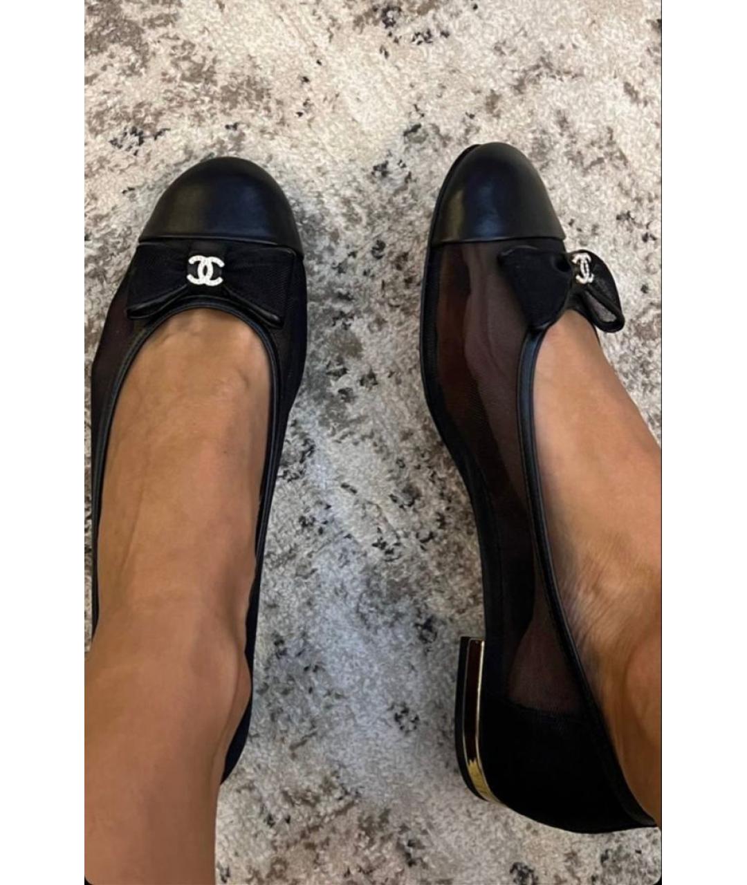 CHANEL Черные балетки, фото 3