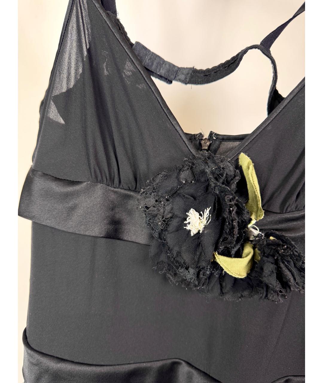 DOLCE&GABBANA Черное шелковое коктейльное платье, фото 3