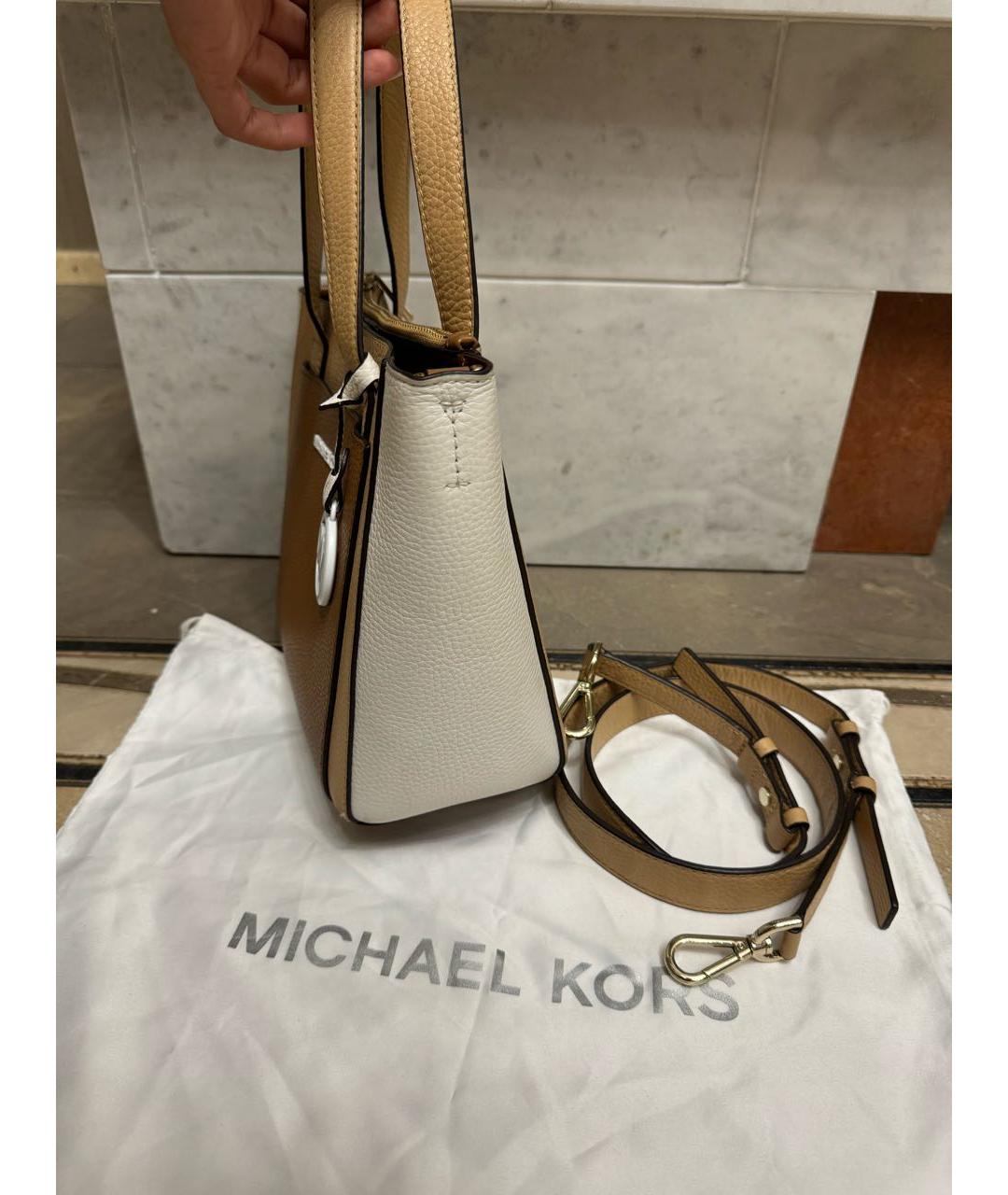 MICHAEL KORS Коричневая кожаная сумка тоут, фото 3