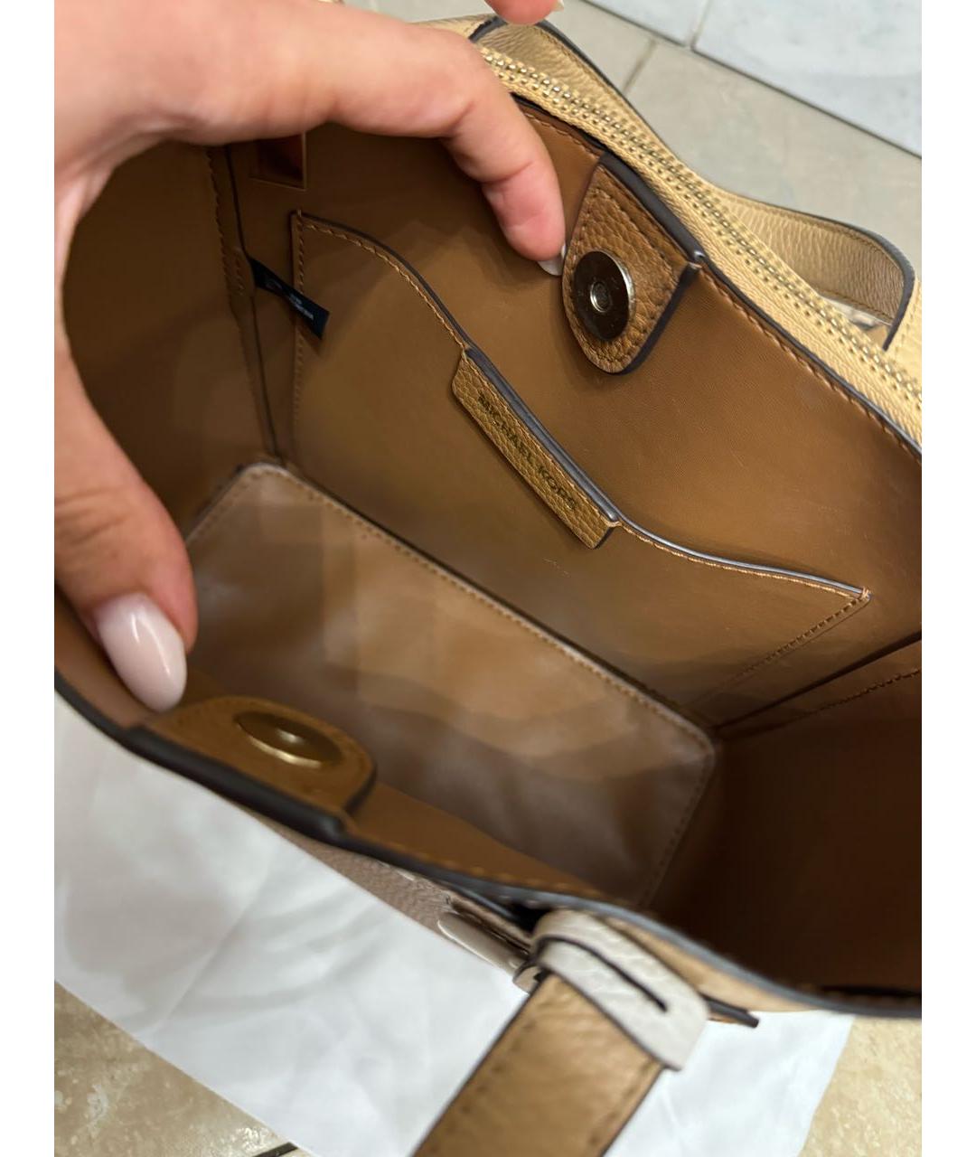 MICHAEL KORS Коричневая кожаная сумка тоут, фото 5