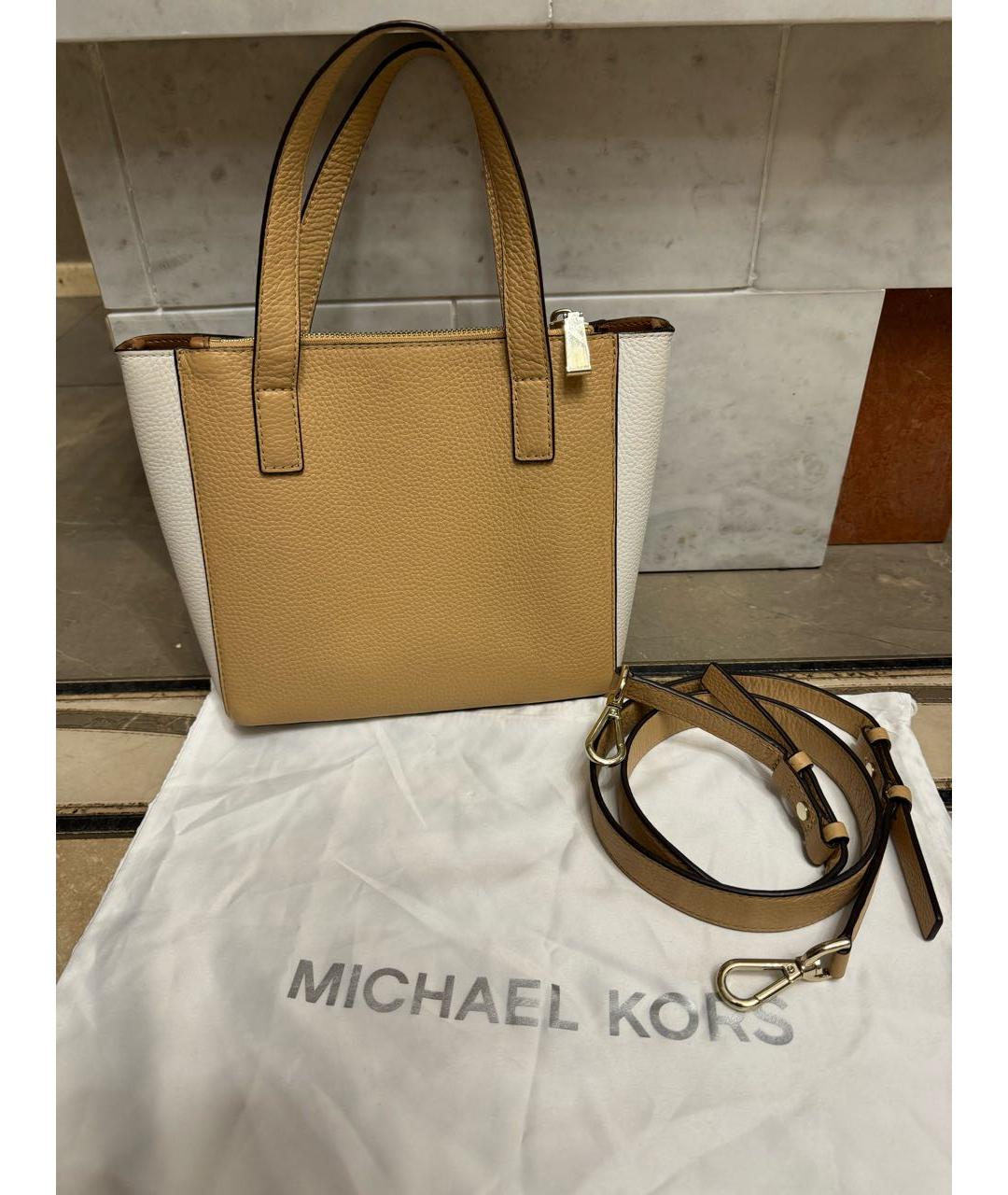 MICHAEL KORS Коричневая кожаная сумка тоут, фото 2