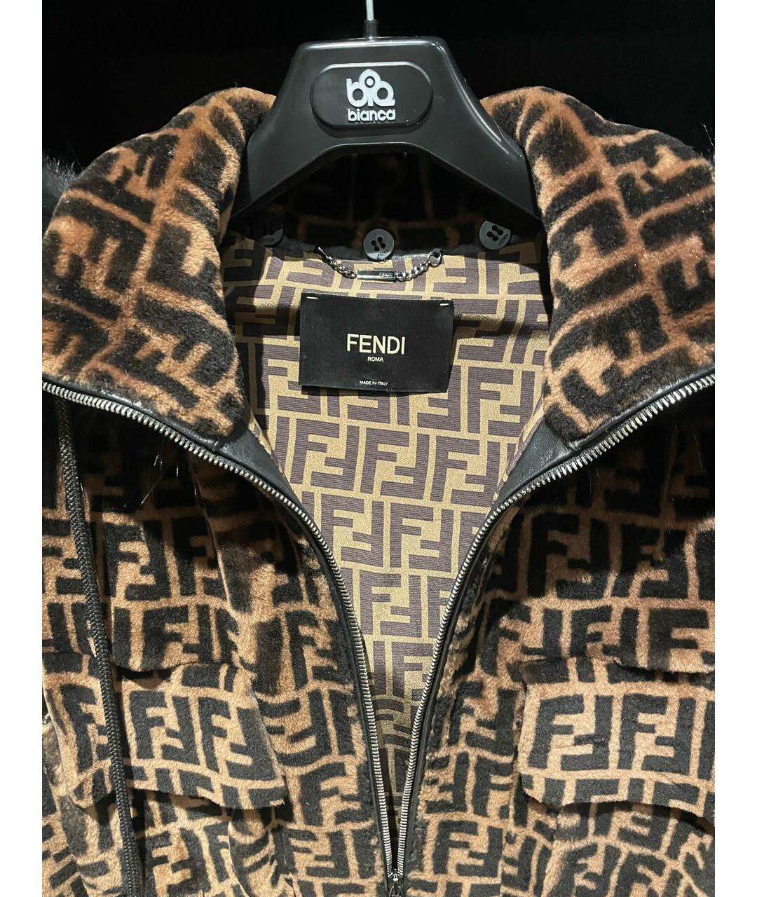 FENDI Коричневая шерстяная дубленка, фото 2