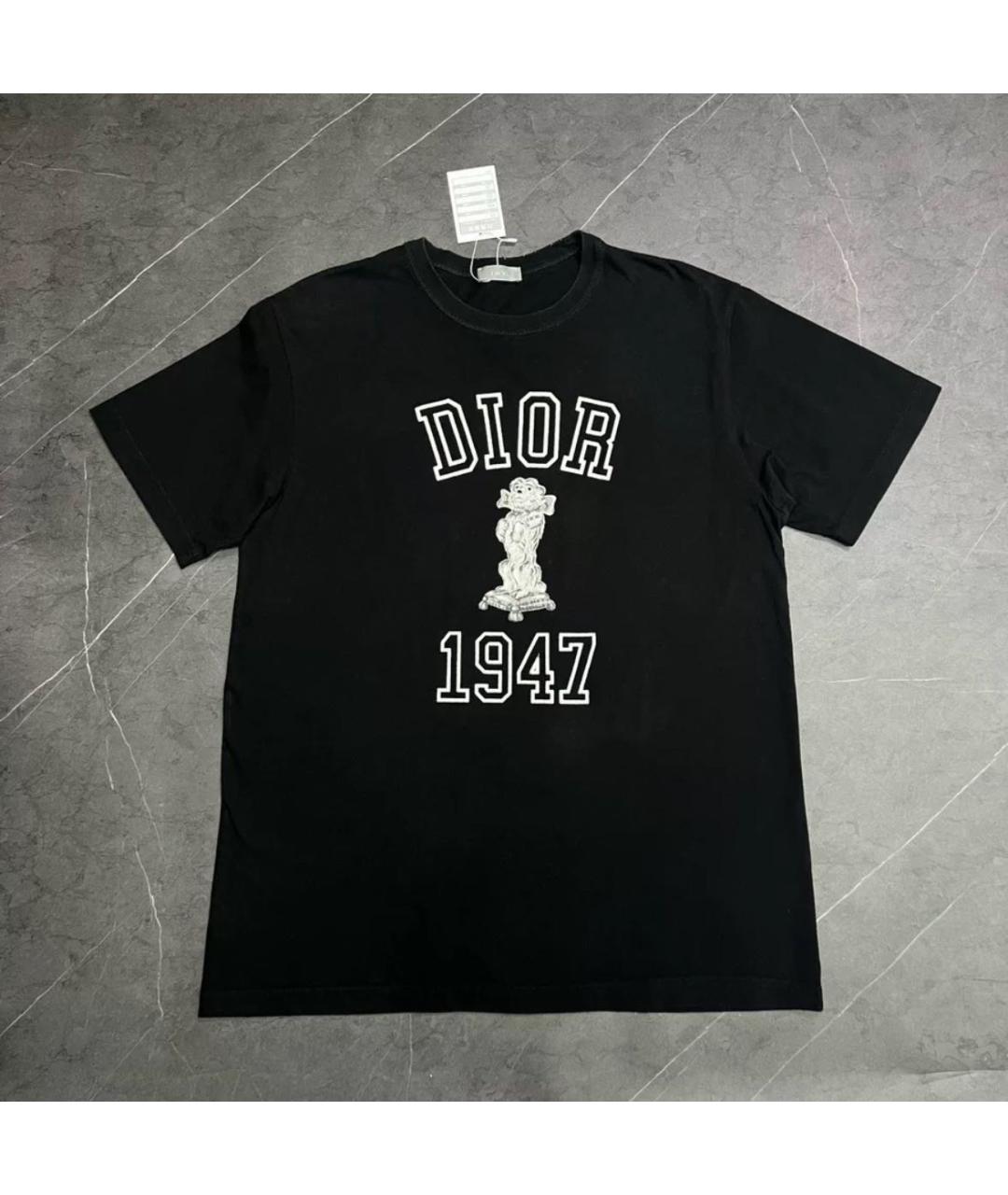 CHRISTIAN DIOR Черная хлопковая футболка, фото 2