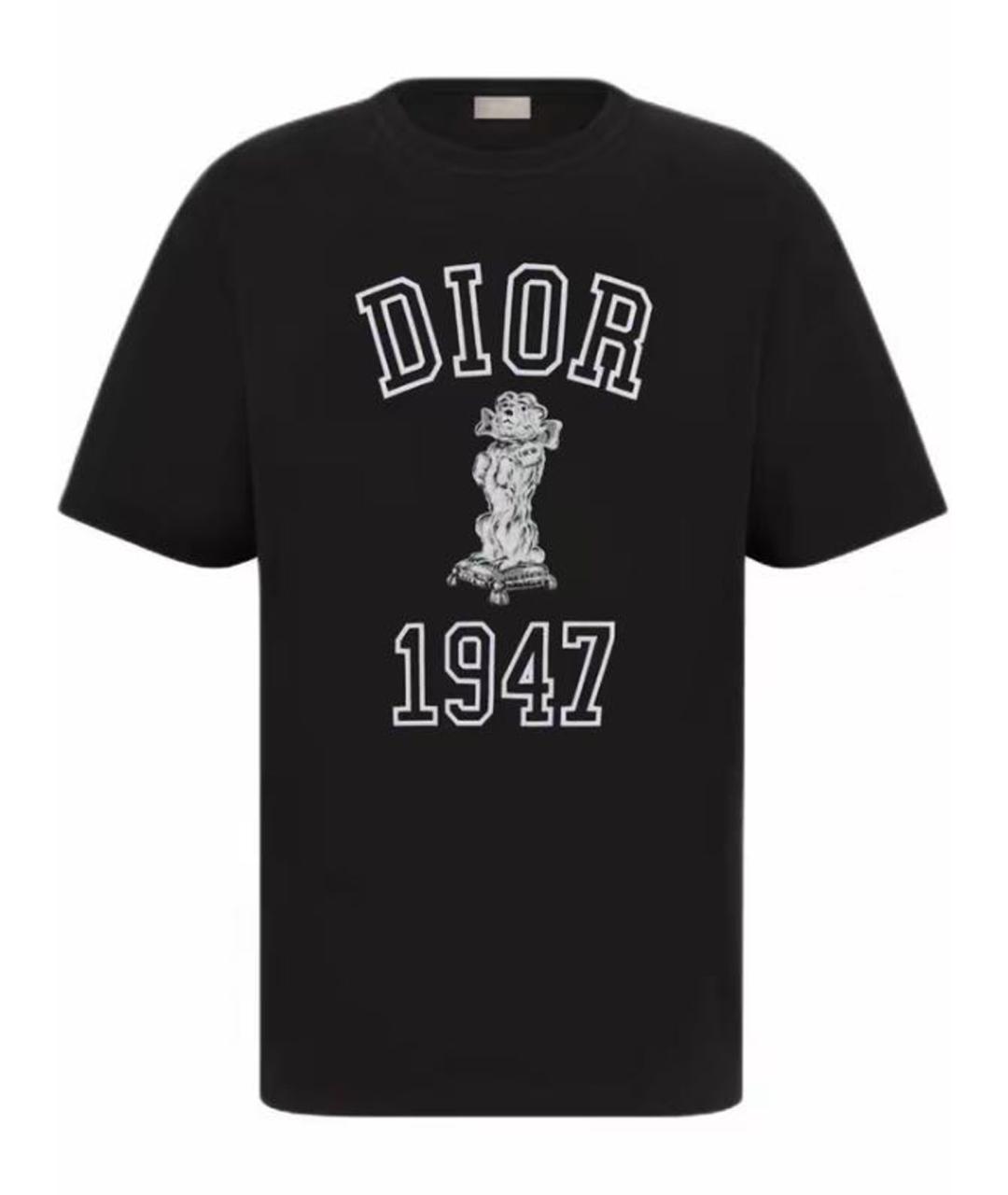 CHRISTIAN DIOR Черная хлопковая футболка, фото 1