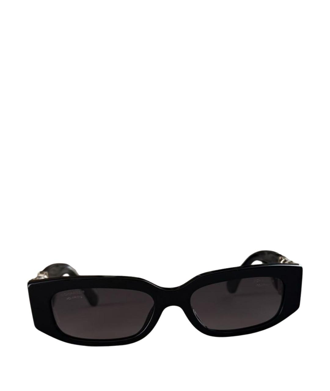 CHANEL Черные пластиковые солнцезащитные очки, фото 1