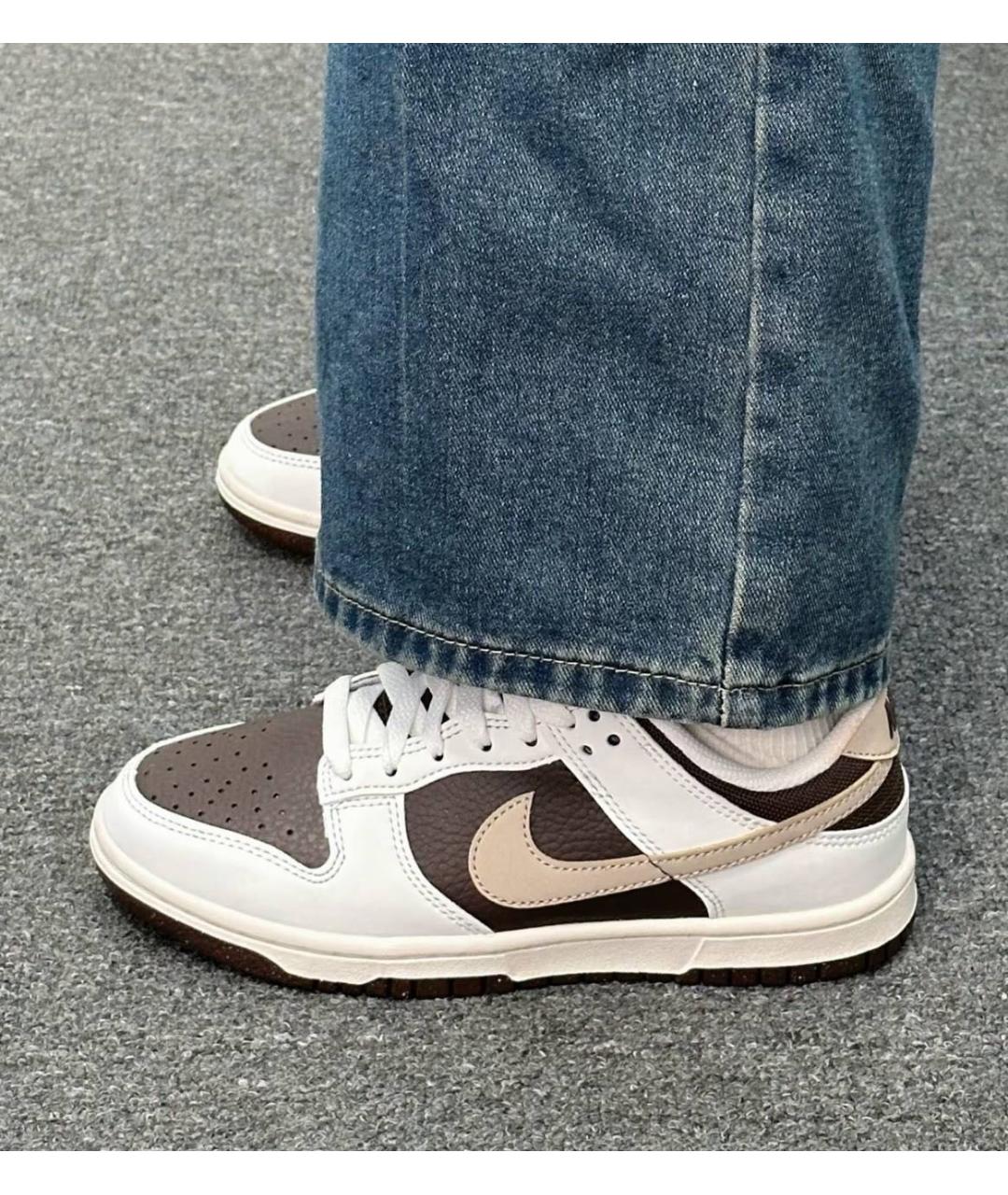 NIKE Коричневые кожаные низкие кроссовки / кеды, фото 4