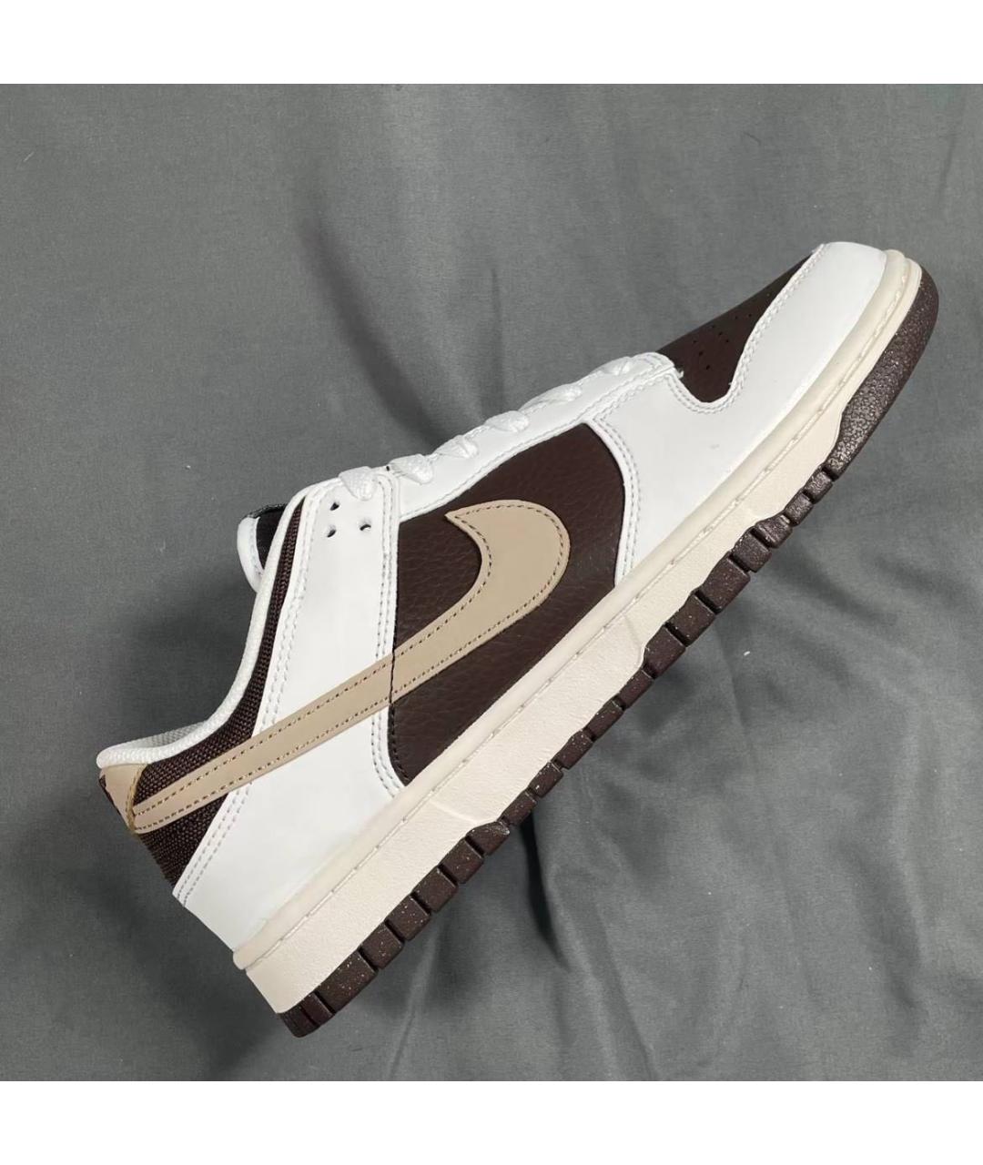 NIKE Коричневые кожаные низкие кроссовки / кеды, фото 5