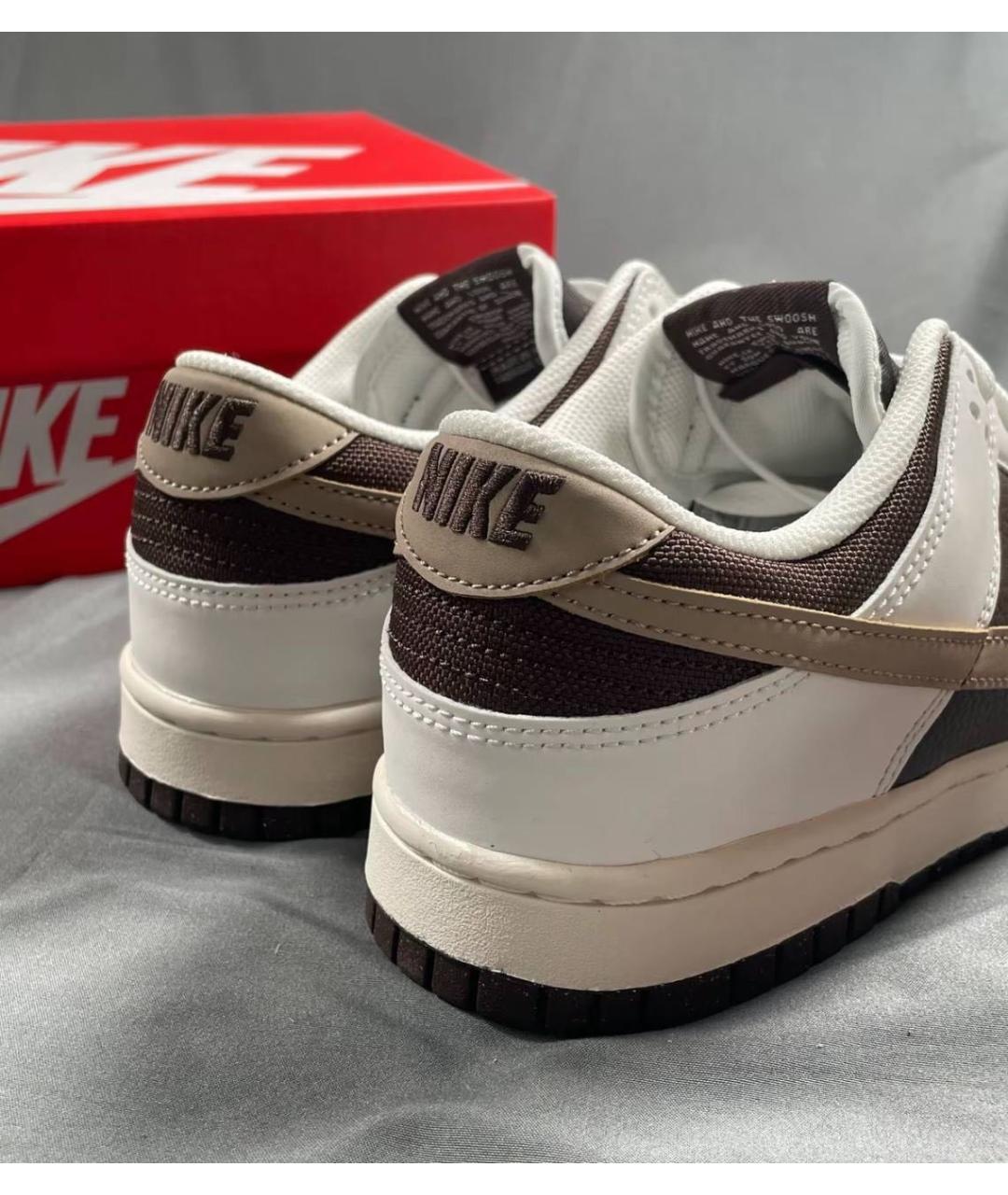 NIKE Коричневые кожаные низкие кроссовки / кеды, фото 6