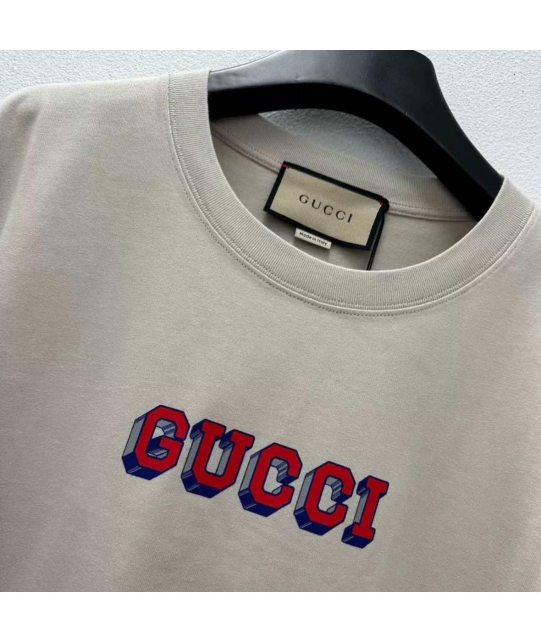 GUCCI Белая хлопковая футболка, фото 2