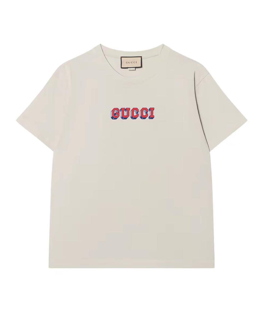 GUCCI Белая хлопковая футболка, фото 1